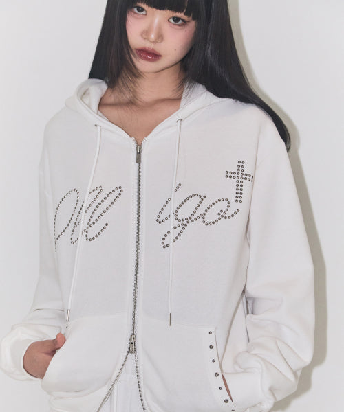 Cross Hotfix Hood Zip-Up White