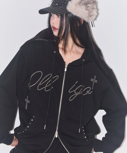Cross Hotfix Hood Zip-Up Black