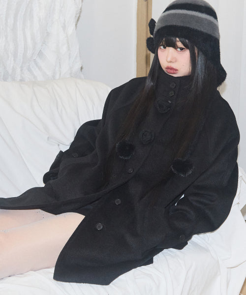 플레르 하프 코트 블랙