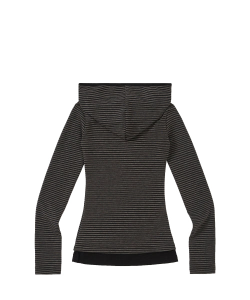 Layer Stripe Hood Charcoal