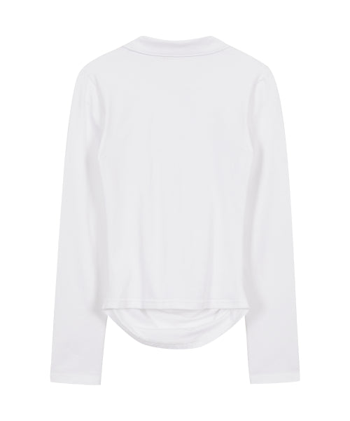 Collar neck shirring top white