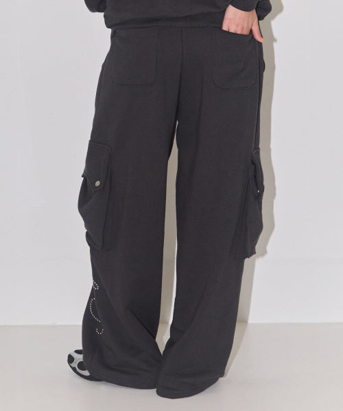 Studded cargo sweatpants Charcoal