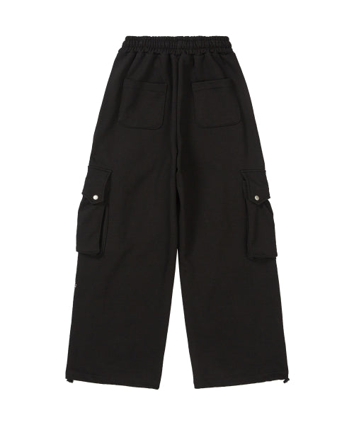 Studded cargo sweat pants black