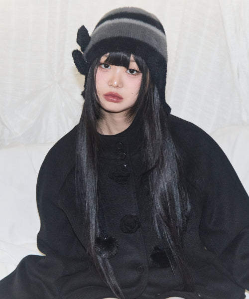 플레르 이어플랩 비니 블랙