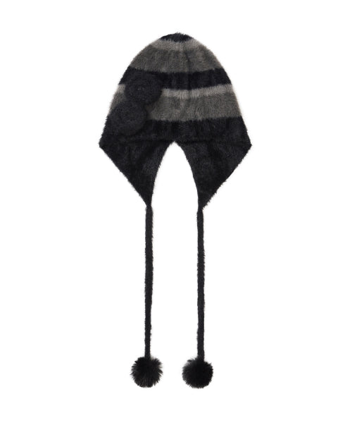Fleur Earflap Beanie Black