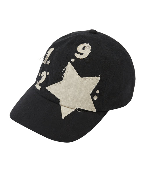 129 Star Patch Ball Cap Black