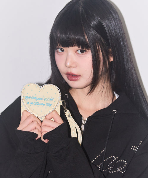 Heart frame card wallet yellow