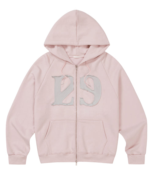 129 Logo Patch Hood Zip-Up Light Pink