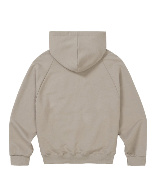 129 Logo Patch Hood Zip-Up Light Beige