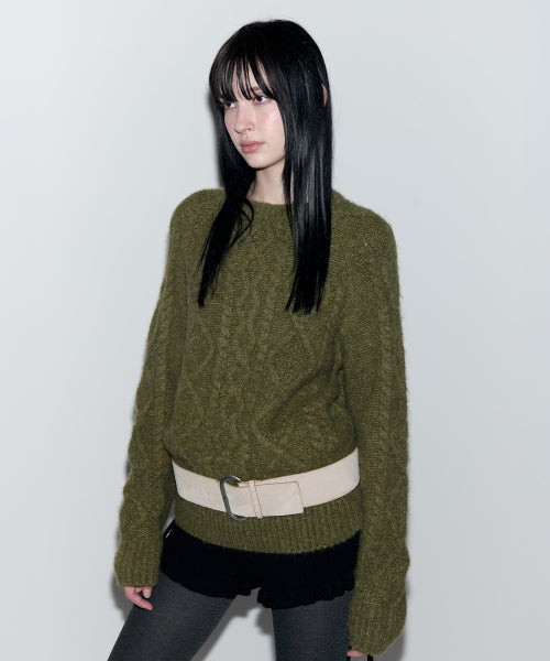 MOHAIR LOOSE FIT KNIT KHAKI