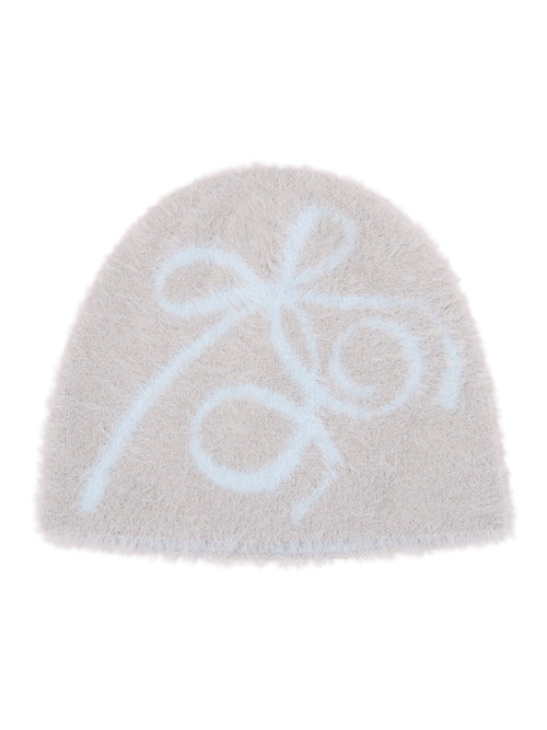 RIBBON CHERRY MOHAIR BEANIE [GYD]