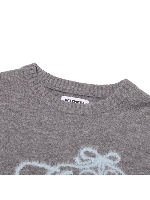 RIBBON CHERRY LOOSE FIT HAIRY PULLOVER [CHA]