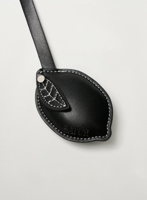 Citron Synthetic Leather Keyring Black
