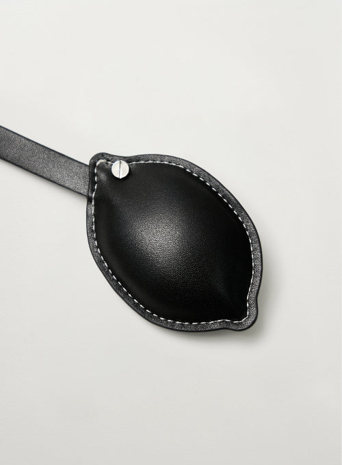 Citron Synthetic Leather Keyring Black