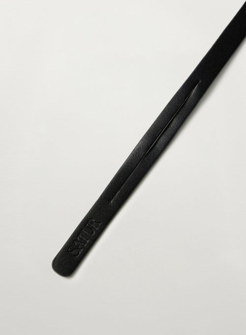 Citron Synthetic Leather Keyring Black