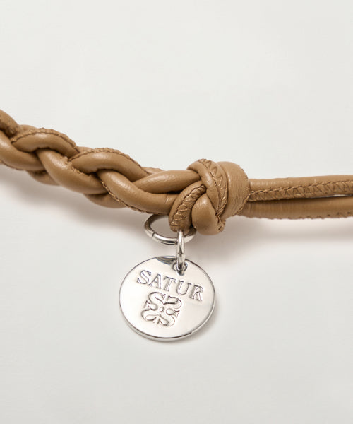 Synthetic Leather String Keyring Brown