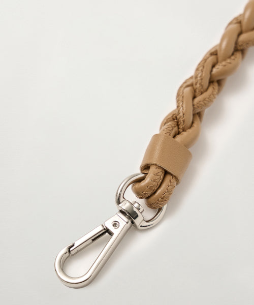 Synthetic Leather String Keyring Brown