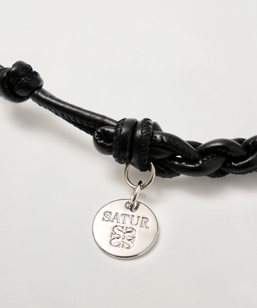 Synthetic Leather String Keyring Black