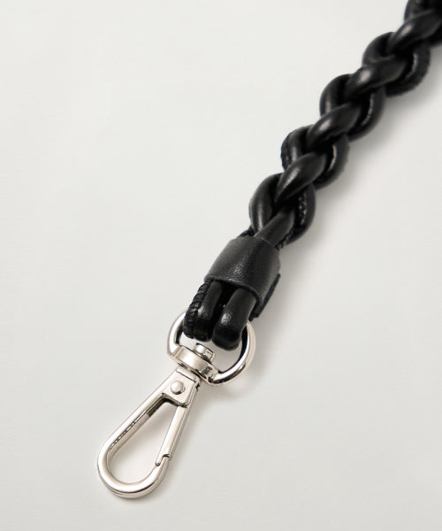 Synthetic Leather String Keyring Black