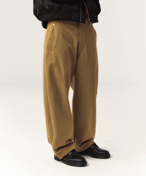 Teo Brushed Cotton Pants Beige