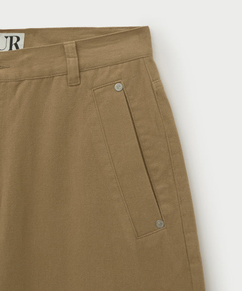 Teo Brushed Cotton Pants Beige