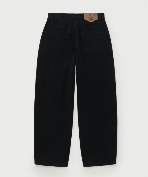 Teo Brushed Cotton Pants Black