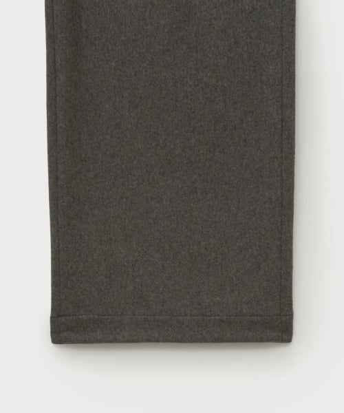 Wool Blend Wide Slacks Melange Gray