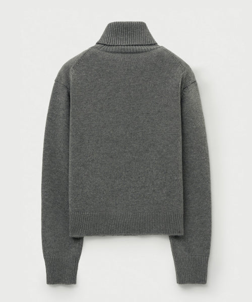 (W) Classic Turtle Neck Knit Charcoal