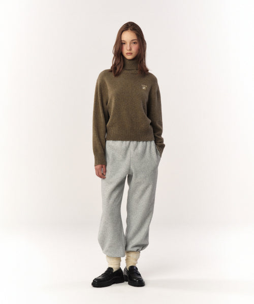 (W) Classic Turtle Neck Knit Khaki