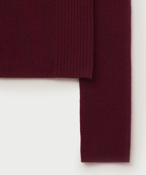 (W) 2-Way High Neck Knit Red