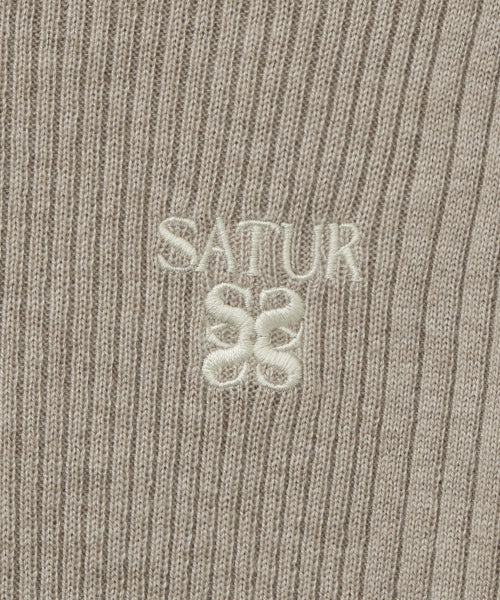 (W) 2-Way High Neck Knit Beige