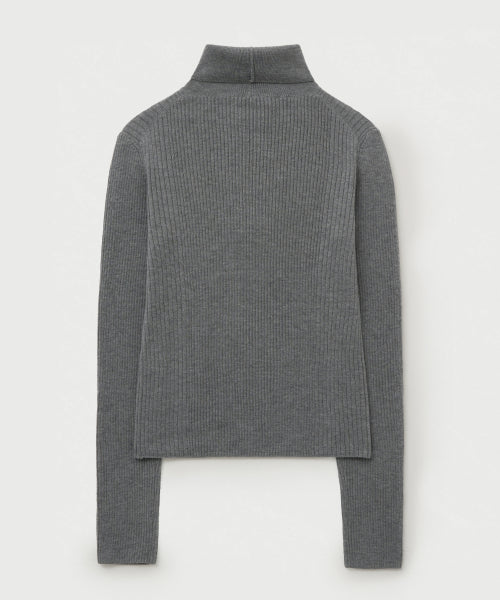 (W) 2-Way High Neck Knit Gray