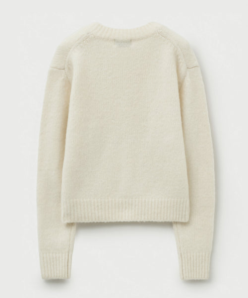 (W) Essen Two Tone Mohair Blend Knit White