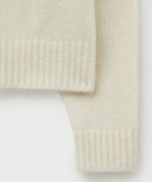 (W) Essen Two Tone Mohair Blend Knit White