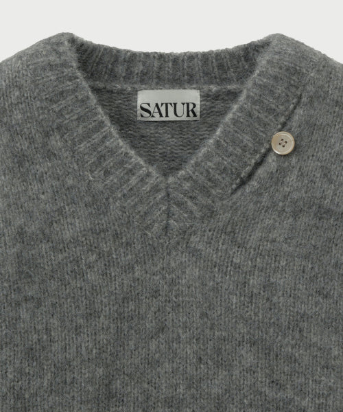 (W) Essen Two Tone Mohair Blend Knit Melange Gray