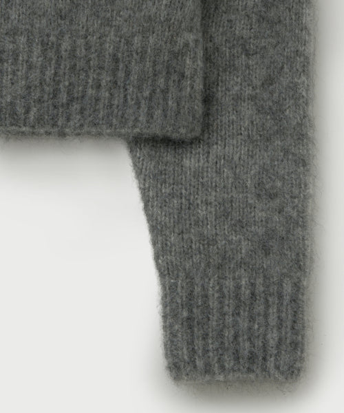 (W) Essen Two Tone Mohair Blend Knit Melange Gray