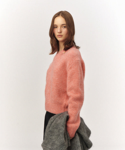(W) Essen Two Tone Mohair Blend Knit Pink