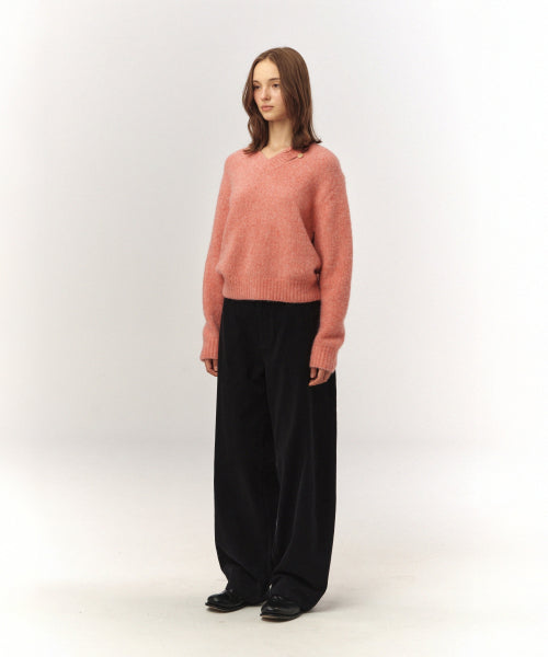 (W) Essen Two Tone Mohair Blend Knit Pink