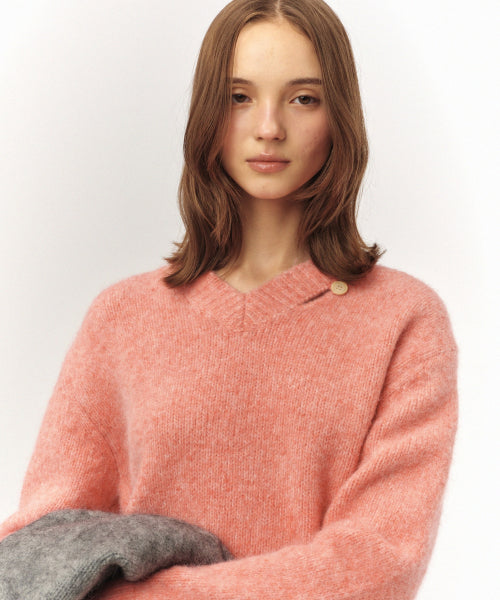 (W) Essen Two Tone Mohair Blend Knit Pink