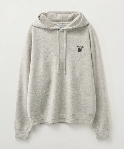 Classic Semi Loose Fit Knit Hoodie Oatmeal