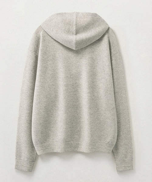 Classic Semi Loose Fit Knit Hoodie Oatmeal