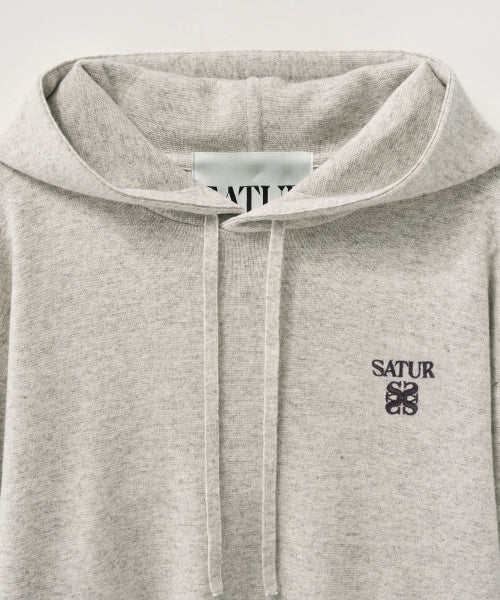 Classic Semi Loose Fit Knit Hoodie Oatmeal