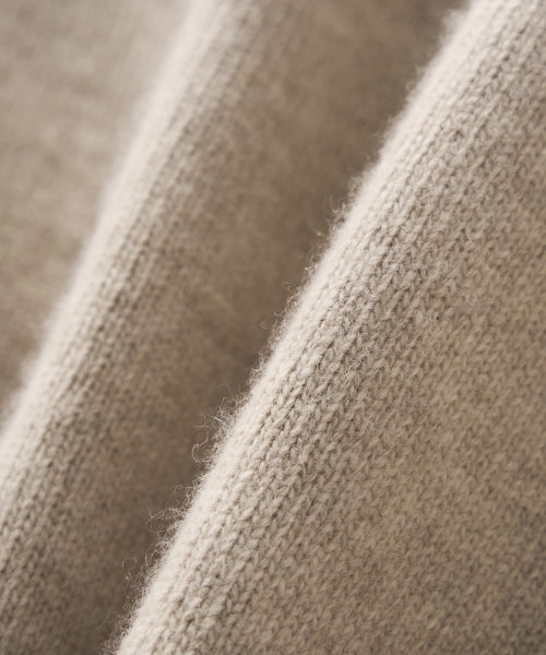 (W) Signature Logo Knit Zip-up Beige