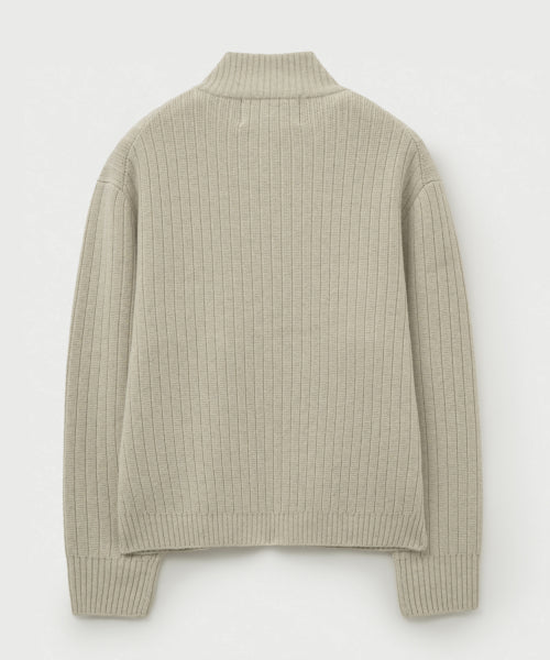 Faro Half Neck Knit Zip-up Oatmeal