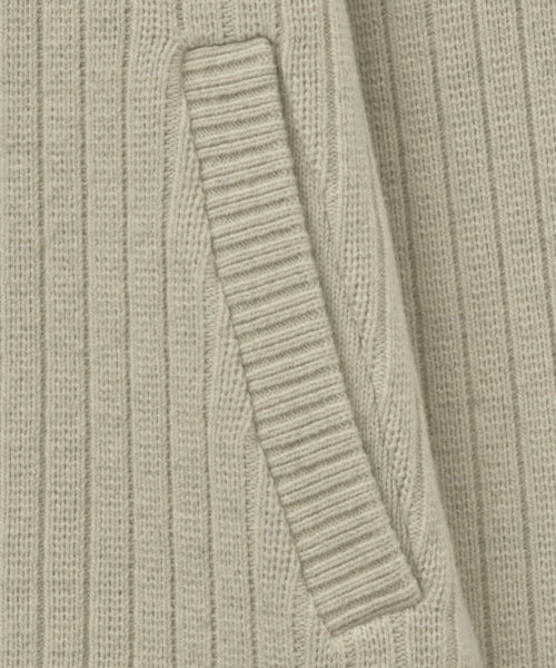 Faro Half Neck Knit Zip-up Oatmeal