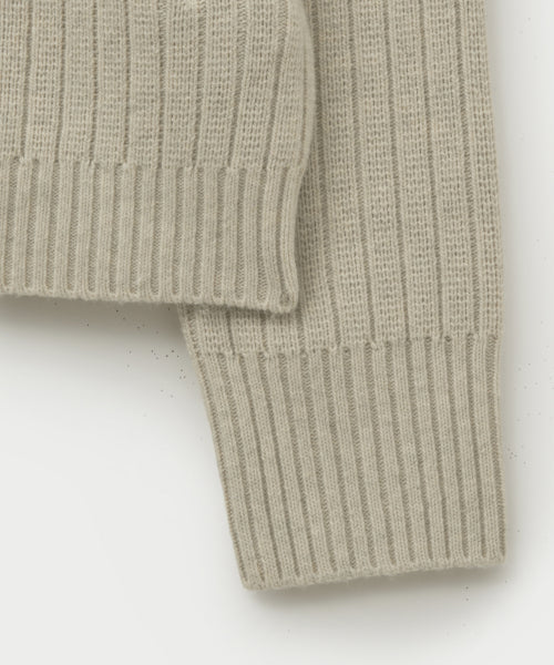 Faro Half Neck Knit Zip-up Oatmeal