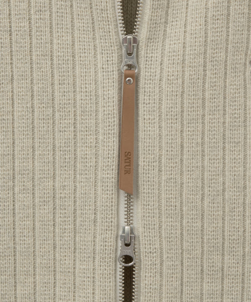 Faro Half Neck Knit Zip-up Oatmeal