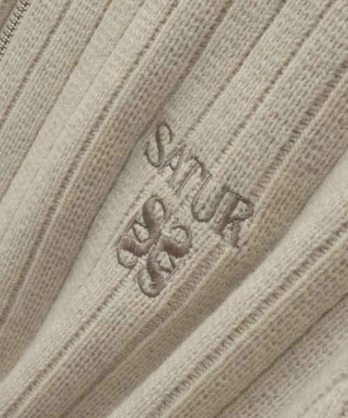 Faro Half Neck Knit Zip-up Oatmeal