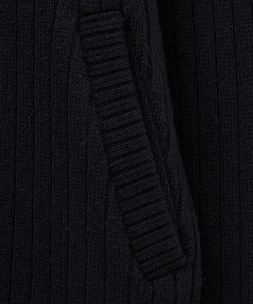Faro Half Neck Knit Zip-up Navy