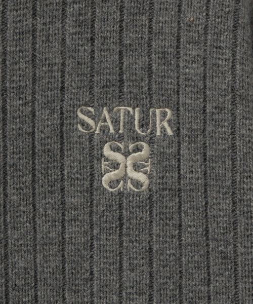 Faro Half Neck Knit Zip-up Melange Gray